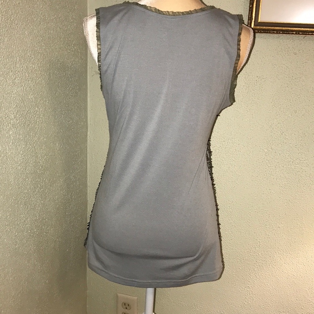 BKE Boutique Gray & Sage Sparkling Tank Large - Picture 5 of 7